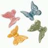 Bomboniera Matrimonio Compleanno Nascita Magnete Farfalla Porcellana 4 Colori Assortiti 6 Cm