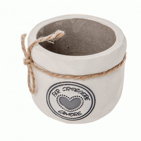 Bomboniera Matrimonio Compleanno Portapiante Ceramica Con Cuore Crescere