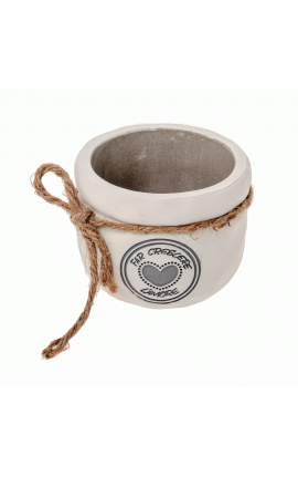 Bomboniera Matrimonio Compleanno Portapiante Ceramica Con Cuore Crescere h.8 Cm