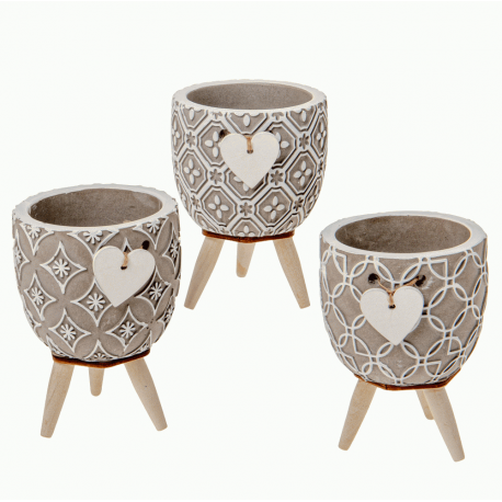 Bomboniera Matrimonio Compleanno Portapiante Ceramica Cuore h.11 Cm