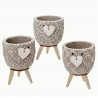 Bomboniera Matrimonio Compleanno Portapiante Ceramica Cuore h.11 Cm