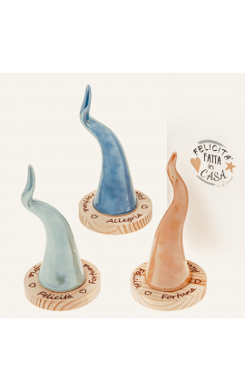 Bomboniera Matrimonio Compleanno Corno Cornetto Portafortuna 3 Colori Assortiti Con Base C/astuccio