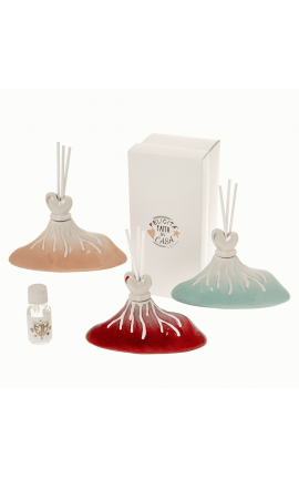 Bomboniera Matrimonio Compleanno Profumatore Diffusore Vulcano 3 Colori Assortiti Con Astuccio