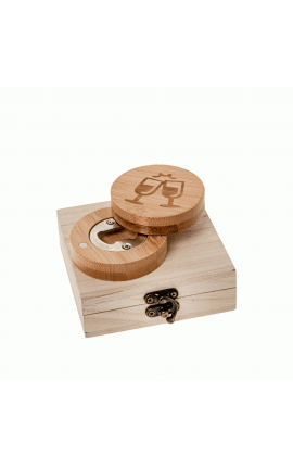 Bomboniera Matrimonio Compleanno Apribottiglie Brinda Legno Con Box
