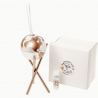 Bomboniera Matrimonio Comunione Profumatore Diffusore Mappamondo Bianco e Bronzo h.15 Cm Con Box