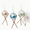 Bomboniera Matrimonio Comunione Profumatore Diffusore Mappamondo 3 Colori Assortiti h.15 Cm Con Box