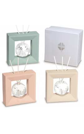 Bomboniera Solidale Matrimonio Profumatore Diffusore Mappamondo 3 Assorti 12x12 Cm Con Box