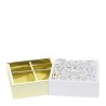 Box Scatola Cartoncino Oro Laserato Cuore 12,5x12,5x4 Cm Hervit