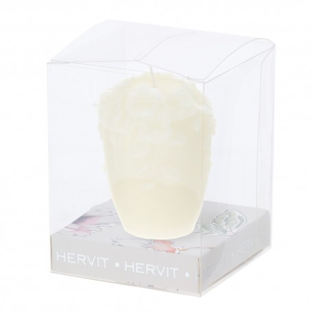 Bomboniera Compleanno Candela Soia Bouquet Bianca Con Box Hervit