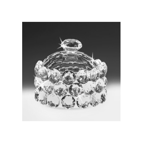 Bomboniera Matrimonio Scatola Tonda Cristallo Portagioie 10x10x10 Cm  Con Box Ranoldi