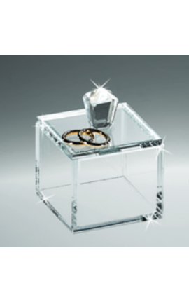 Bomboniera Matrimonio Scatola Cristallo Portagioie Con Fedi Oro/Argento  Con Box Ranoldi