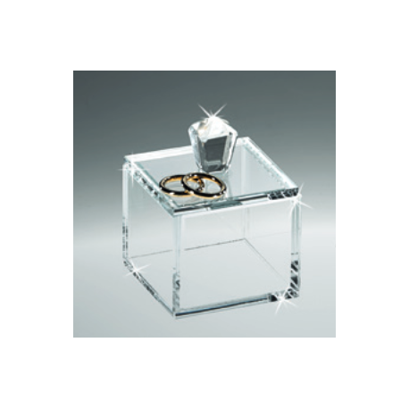 Bomboniera Matrimonio Scatola Cristallo Portagioie Con Fedi Oro/Argento  Con Box Ranoldi