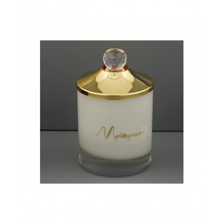 Bomboniera Matrimonio Comunione Barattolo Candela Fiore Capodimonde Bianco Con Sfera Cristallo Con Astuccio