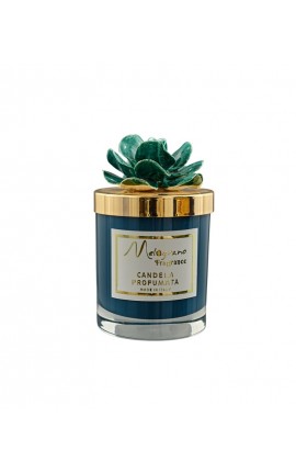 Bomboniera Matrimonio Comunione Barattolo Candela Fiore Capodimonde Verde Con Astuccio