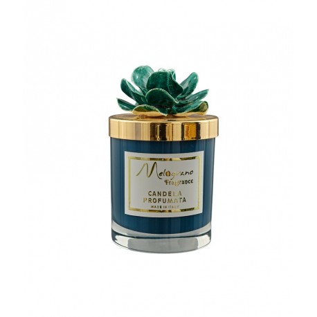 Bomboniera Matrimonio Comunione Barattolo Candela Fiore Capodimonde Verde Con Astuccio