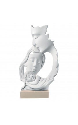 Bomboniera Battesimo Scultura Sacra Famiglia Bianca e Nocciola Bongelli Preziosi