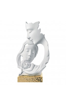 Bomboniera Battesimo Scultura Sacra Famiglia Bianca e Oro Bongelli Preziosi