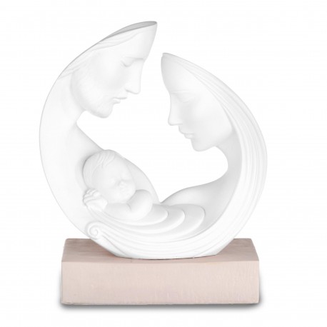Bomboniera Battesimo Icona Sacra Famiglia Bianco e Tortora Fantin