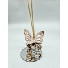 Bomboniera Matrimonio Compleanno Profumatore Diffusore Farfalla Plexi Rosa Gold e Argento Con Fiore Cristallo Con Box
