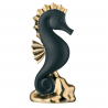 Bongelli Vaso Pesce Scultura  in Marmorino Nero Oro 32×30