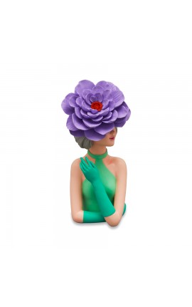 Scultura Majorette Giada Con Fiore Viola Henriette
