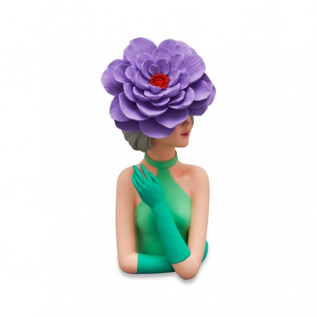 Scultura Majorette Giada Con Fiore Viola Henriette