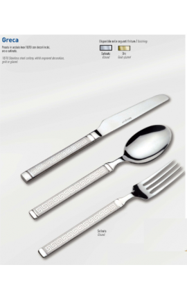 Set 51 Pezzi Posate Acciaio 18/10 Inox Greca Inox Decori Incisi Con Astuccio Lusso Gottinghen Greca Inox