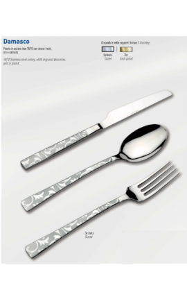 Set 51 Pezzi Posate Acciaio 18/10 Damasco Greca Inox Decori Incisi Con Astuccio Lusso Gottinghen