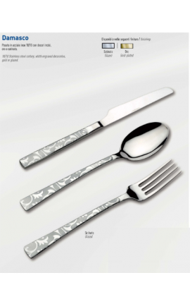 Set 51 Pezzi Posate Acciaio 18/10 Damasco Greca Inox Decori Incisi Con Astuccio Lusso Gottinghen