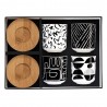 Set 4 Tazze Tazzine caffè Bianco e Nero Porcellna GRAFITI  Easy Life