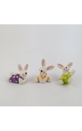 Conigli in Porcellana con Box 3 Ass.