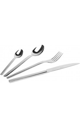 Excelsa Lounge Bar Servizio 24 Posate, Acciaio Inossidabile, Argento