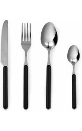 Posate Excelsa Eclipse Servizio Posate 24 Pezzi NERO, Acciaio Inox