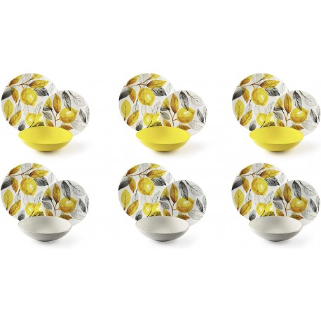 Excelsa Servizio Tavola 18 Pezzi Lemon Grey