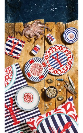 Excelsa Lisbona Servizio Piatti 18 Pezzi, Porcellana e Ceramica, Multicolore