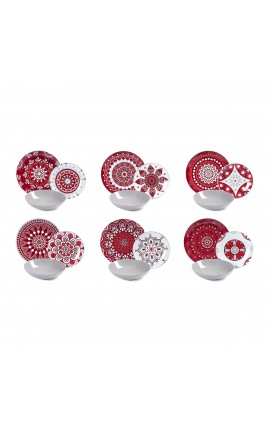 Excelsa Servizio 18 Piatti Mandala Red