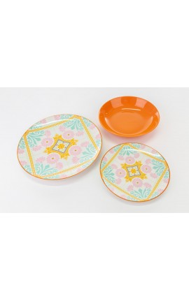 Servizio Piatti  set 18 pezzi piatti decoro aloha Porcellana
