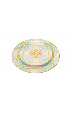 Servizio Piatti  set 18 pezzi piatti decoro aloha Porcellana
