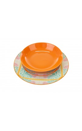 Servizio Piatti  set 18 pezzi piatti decoro aloha Porcellana