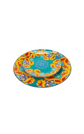 Servizio Piatti  set 18 pezzi piatti decoro jeaux sont faits Porcellana