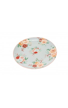 Servizio Piatti  set 18 pezzi piatti decoro pink e roses Floreale Porcellana