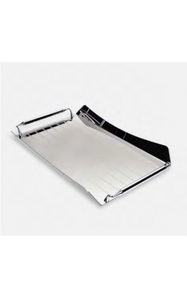 Vassoio rettangolare acciao inox con manici lucidato a specchio 40x26 cm  Brignani