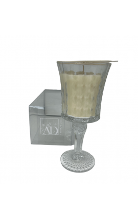 Bomboniera Matrimonio Battesimo Comunione Candela Profumata Calice in Vetro Trasparente Con Box