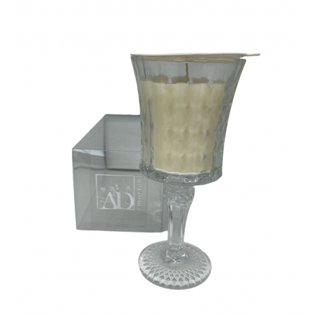 Bomboniera Matrimonio Battesimo Comunione Candela Profumata Calice in Vetro Trasparente Con Box