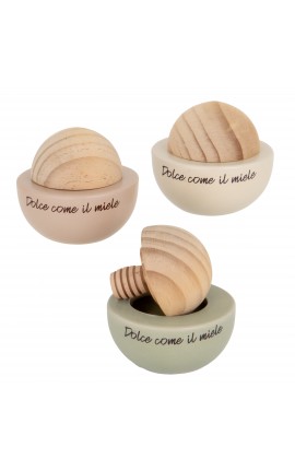 Bomboniera Matrimonio Spargimiele Porcellana e Legno 3 Assortiti