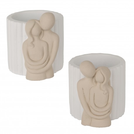Bomboniera Matrimonio Porta Piante Coppia Sposi Bacio 2 Assortiti