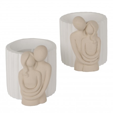 Bomboniera Matrimonio Barattolo Candela Coppia Sposi Bacio 2 Assortiti