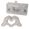 Bomboniera Matrimonio Mani Cuore Bianche 19xh.9 Cm Con Scatola Trasparente