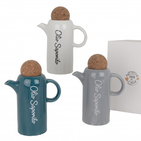 Bomboniera Matrimonio Oliera Porcellana 3 Colori Assortiti con Box