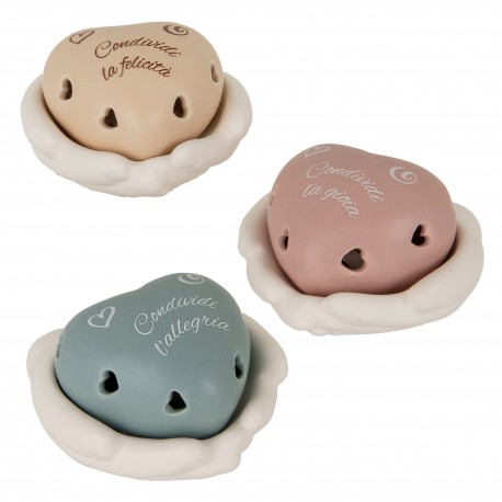 Bomboniera Matrimonio Battesimo Comunione Cuore Mani Led 3 Colori Assortiti